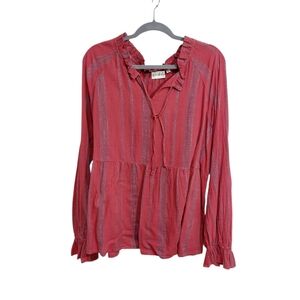 Wonderly Ruffle Tie-Neck Blouse - Rose